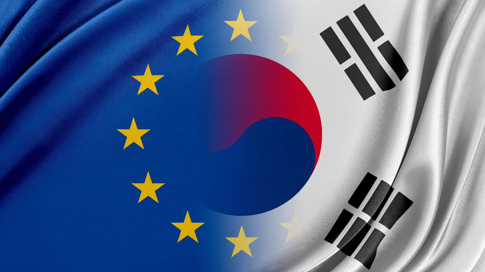 EU and Republic of Korea flags  © Getty images via Canva pro