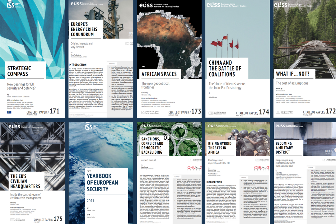 Mosaic of publication covers © EUISS Mosaic of publication covers © EUISS
