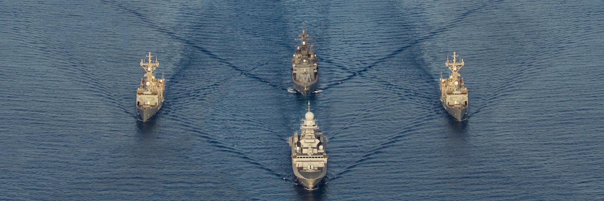 4 military boats sailing together on sea. Credit photo: EU Navfor/Atalanta/Flickr
