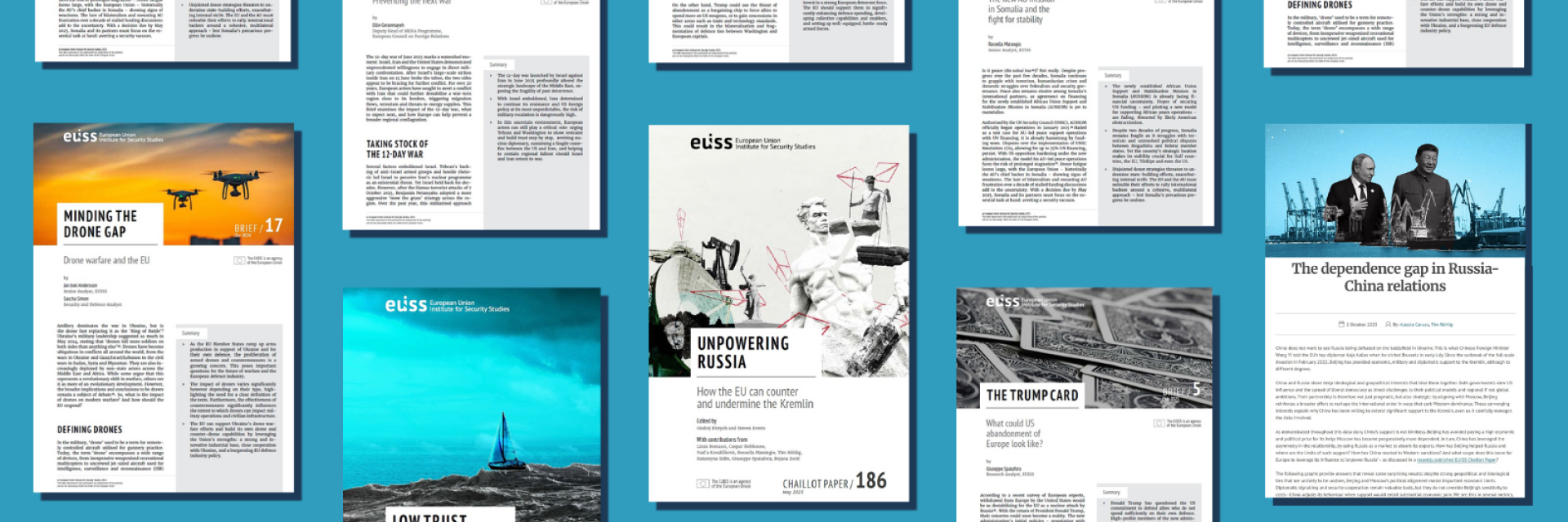 Collage of EUISS publications