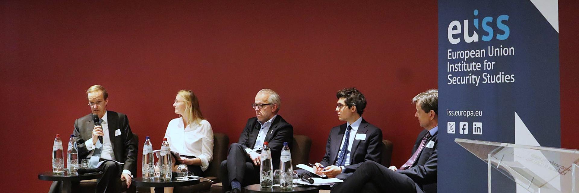 Picture of speakers at the panel discussion. Image credit to EUISS.