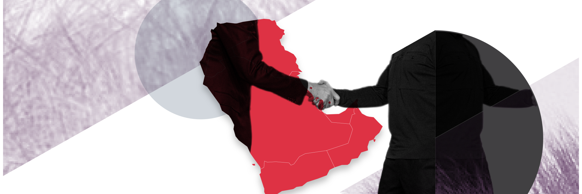 illustration of diplomatic power: two people shaking hands