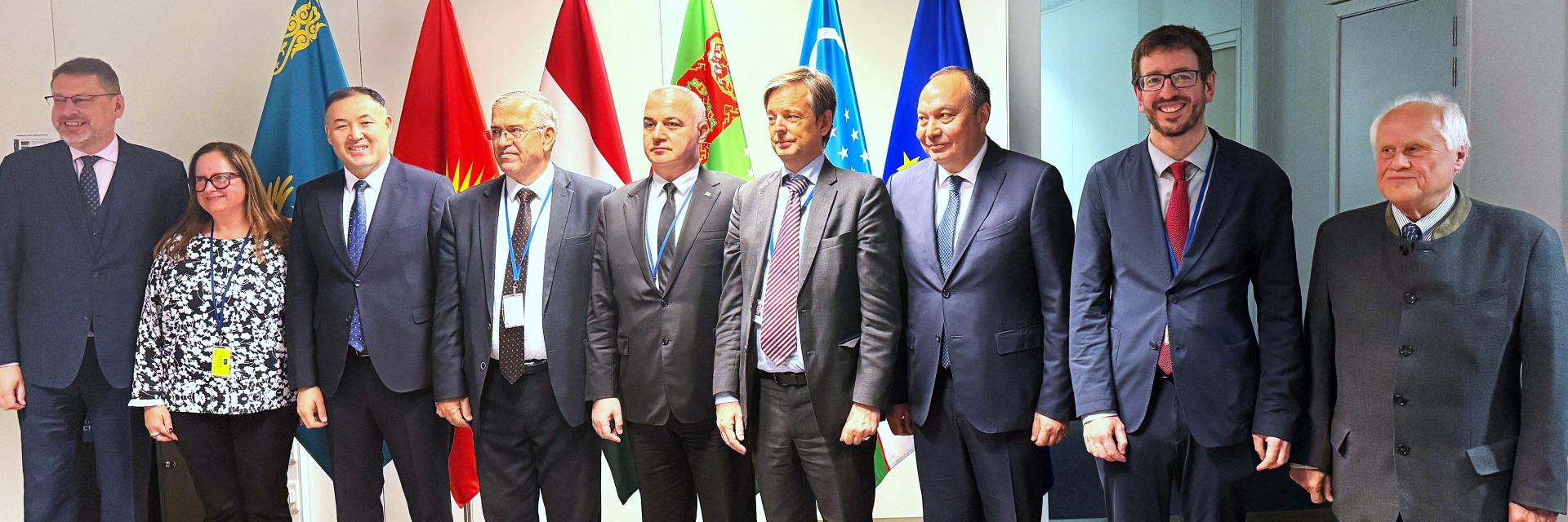 Participants at the EU–Central Asia Strategic Institutes Forum in Brussels.