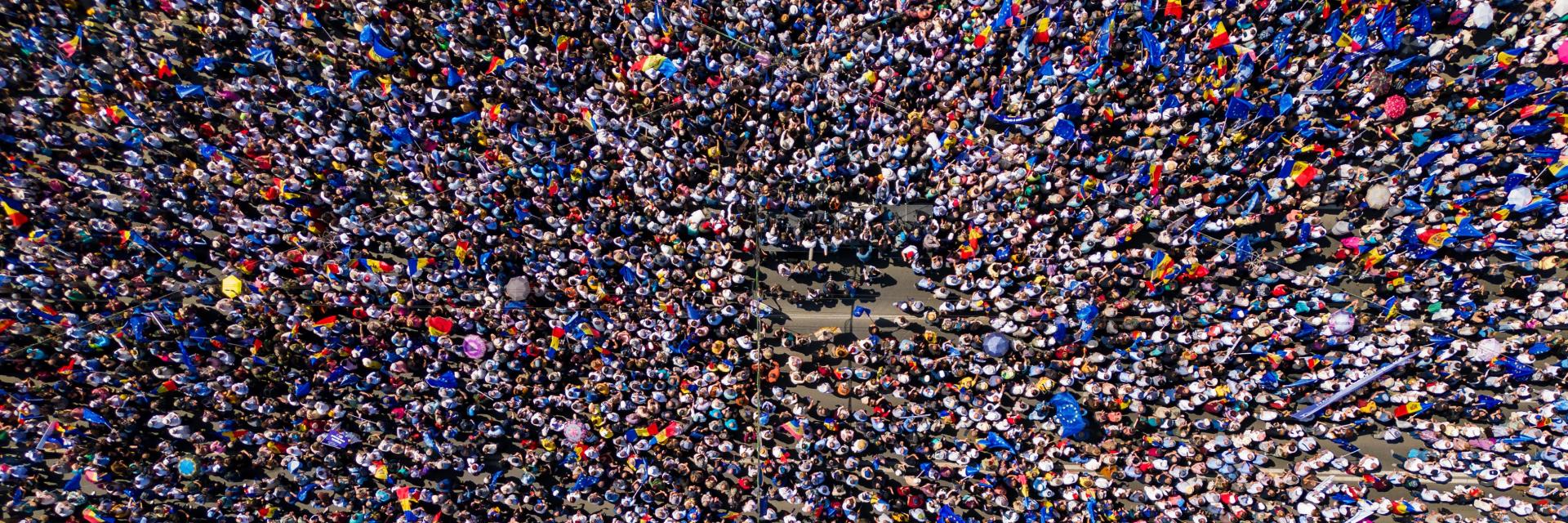 Rally in Georgia in support of the country's European integration. Image credit to Envato Elements.