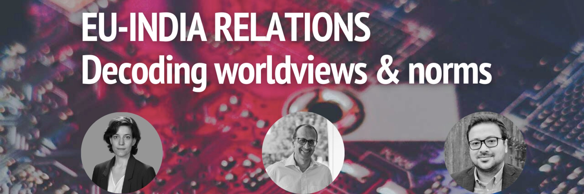 A visual featuring the title of the event as well as headshots of participating speakers