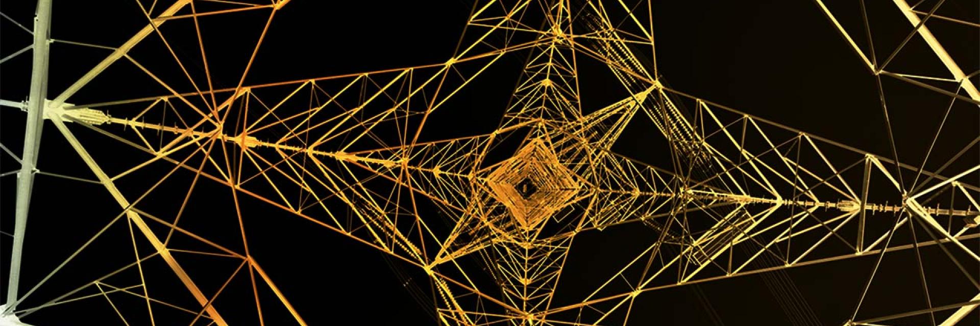 Power transmission tower seen from below © Envato Elements