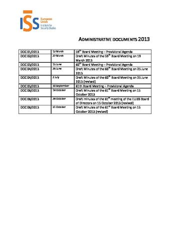 EUISS administrative documents 2013