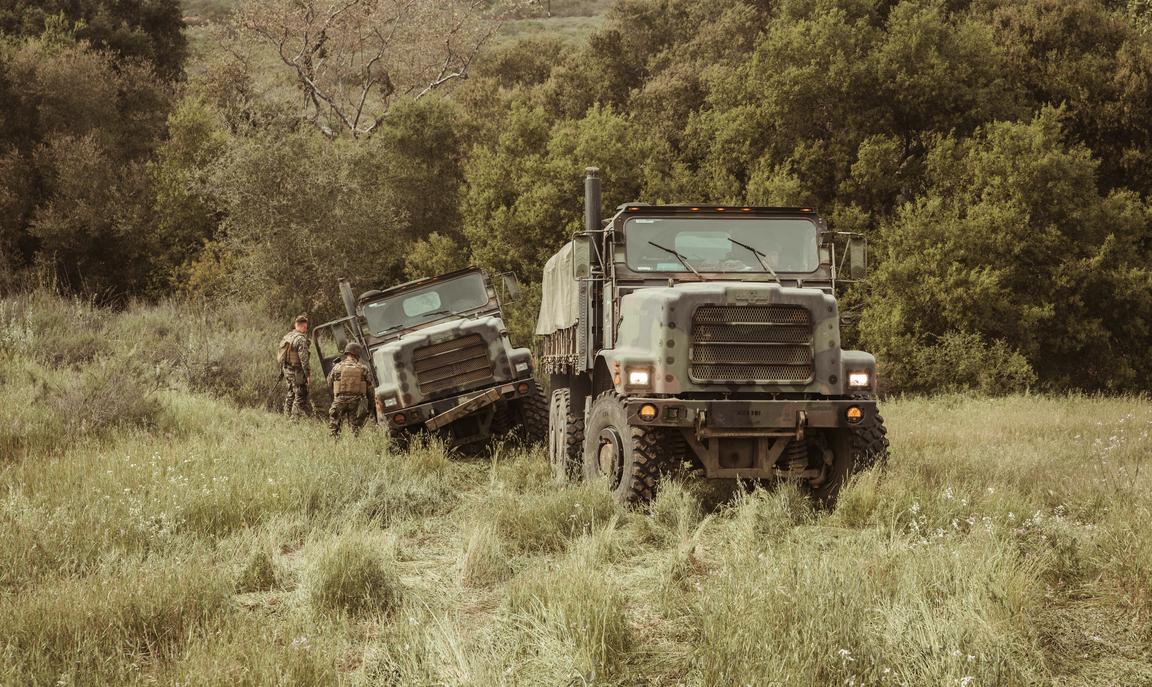Image of military trucks