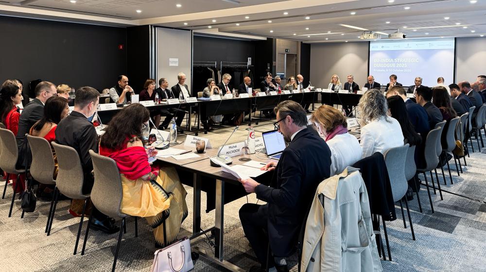 Participants at the 2025 EU-India Strategic Dialogue