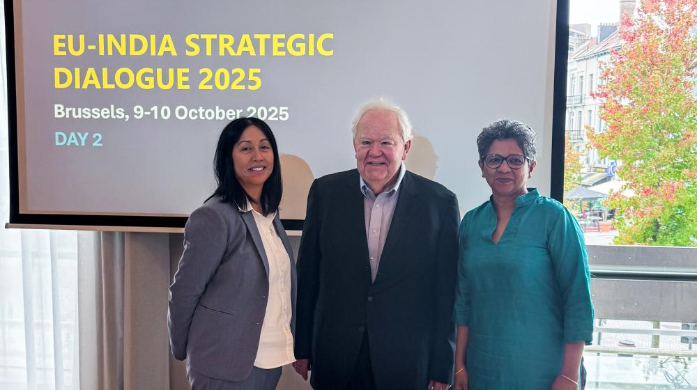 Participants at the 2025 EU-India Strategic Dialogue