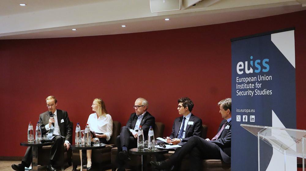 Picture of speakers at the panel discussion. Image credit to EUISS.