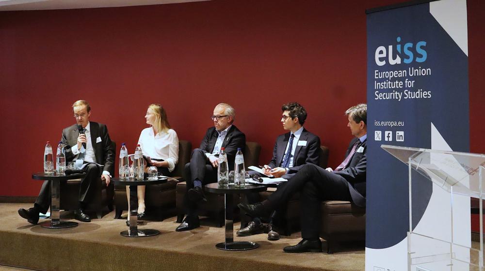 Picture of speakers at the panel discussion. Image credit to EUISS.