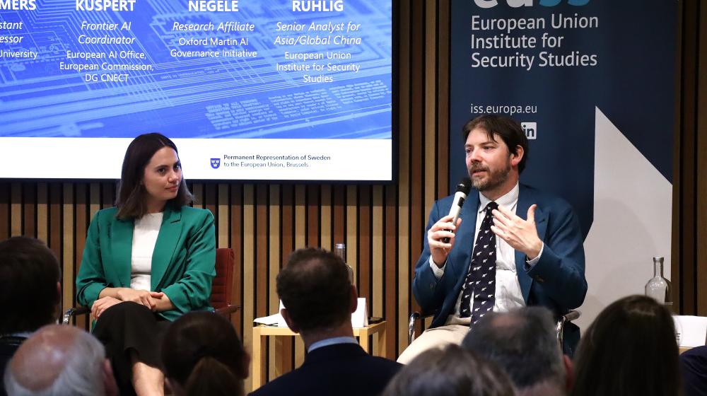 Picture of speakers at the panel discussion. Image credit to EUISS.