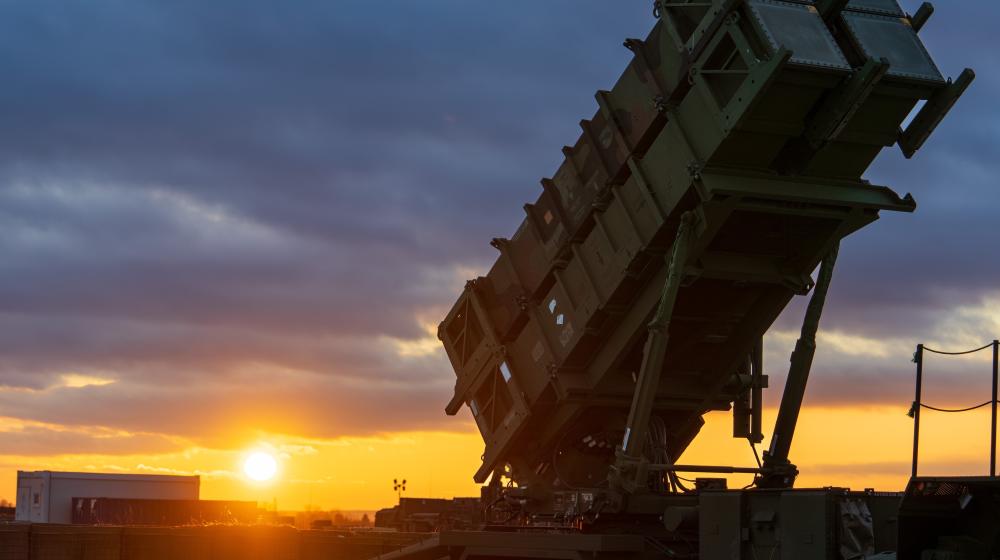 Patriot air defence system at sunset. Credit photo: US army