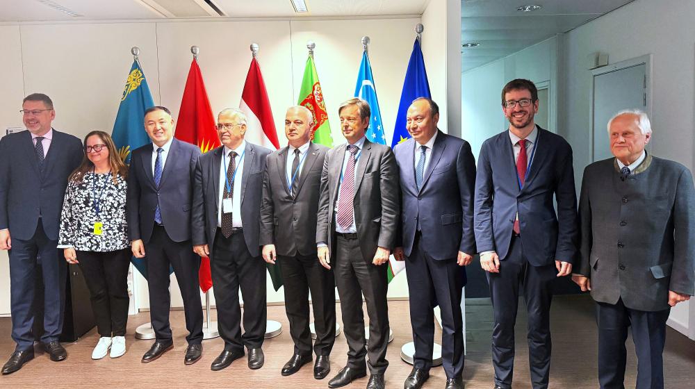 Participants at the EU–Central Asia Strategic Institutes Forum in Brussels.