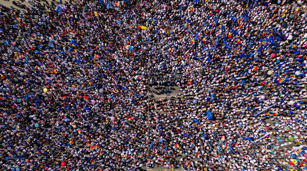 Rally in Georgia in support of the country's European integration. Image credit to Envato Elements.