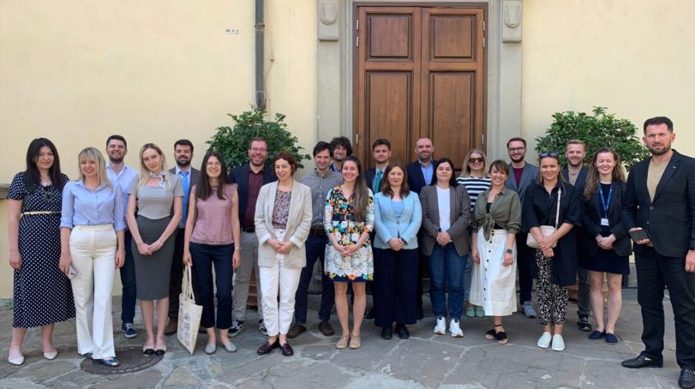 Group photos of participants to the training standing in front of building @EUISS