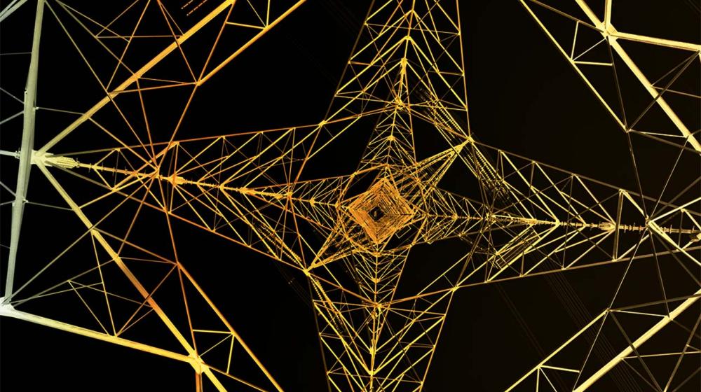 Power transmission tower seen from below © Envato Elements