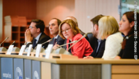Image of a panel at the European Parliament event on Strategic Compass