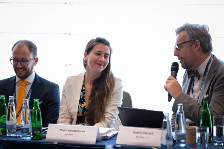 Picture of Giuseppe Spatafora,  Nad'a Kovalcikova & Ondrej Ditrych at the EUISS side session at GLOBSEC Forum 2025 | © GLOBSEC